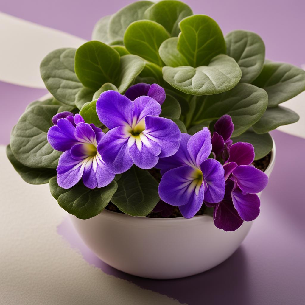 African violets in bloom
