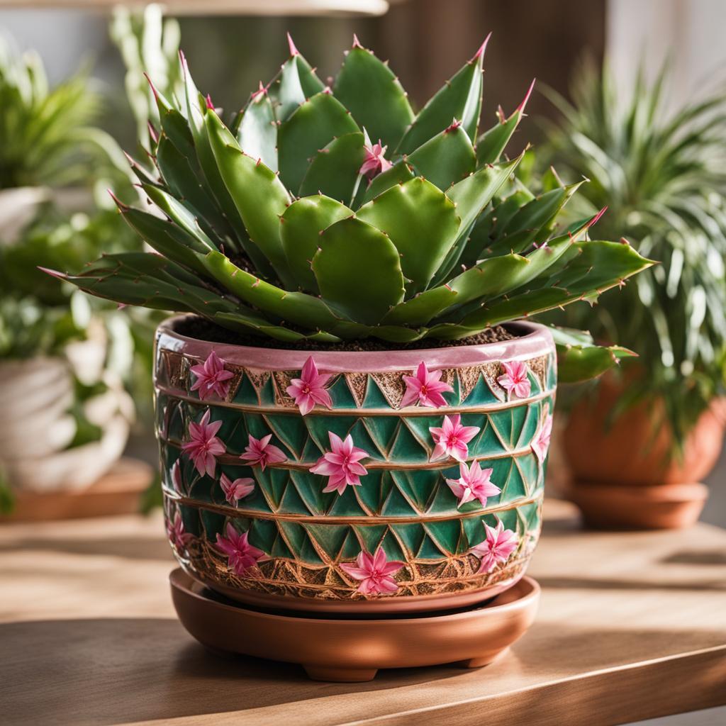 ceramic planter for christmas cactus