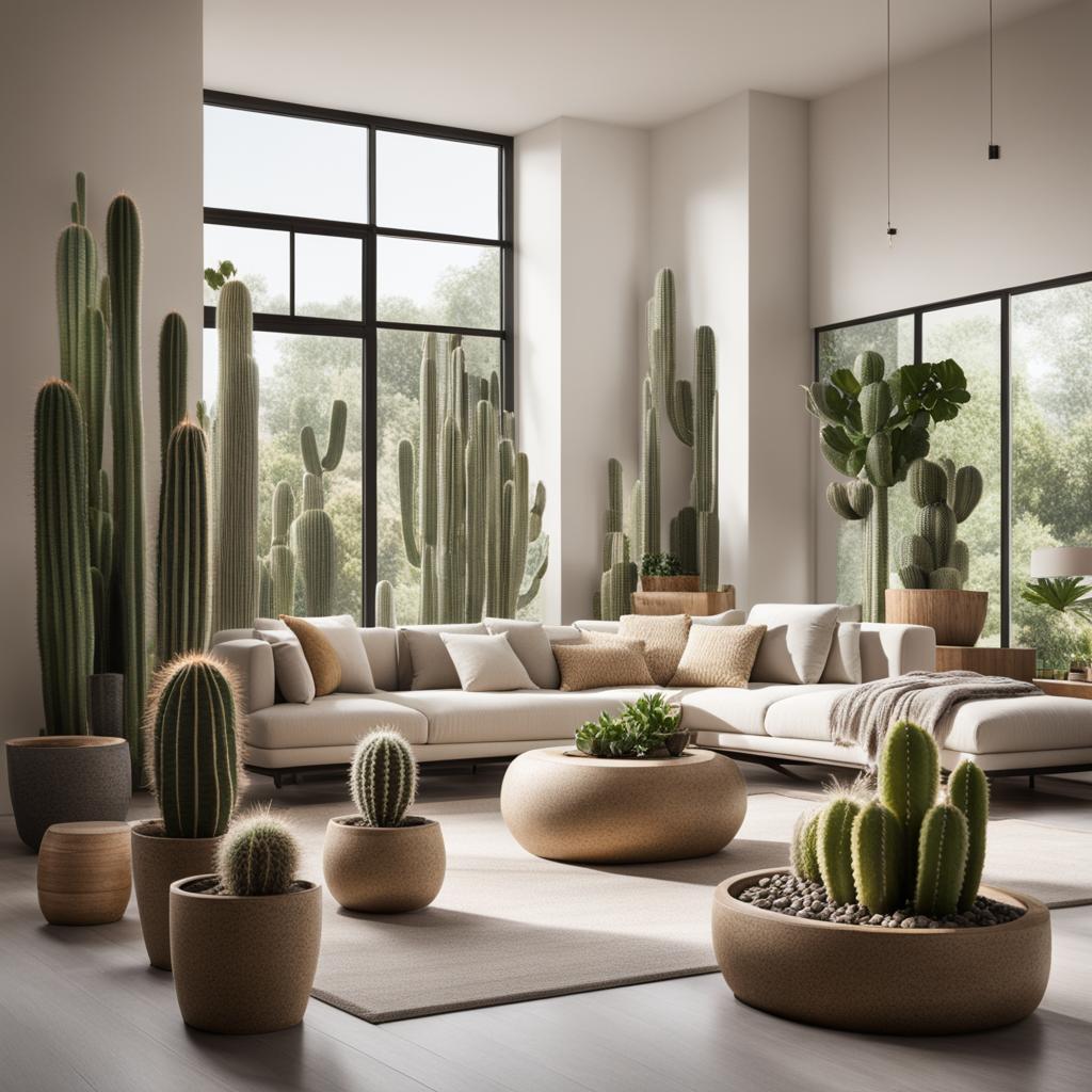 modern home with cactus garden